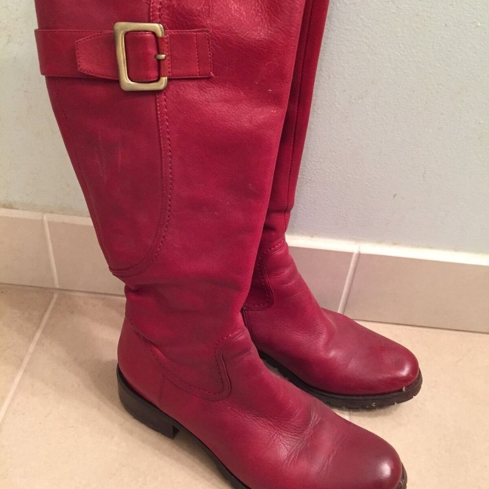 Biviel Calf-height boots, Red, size 7